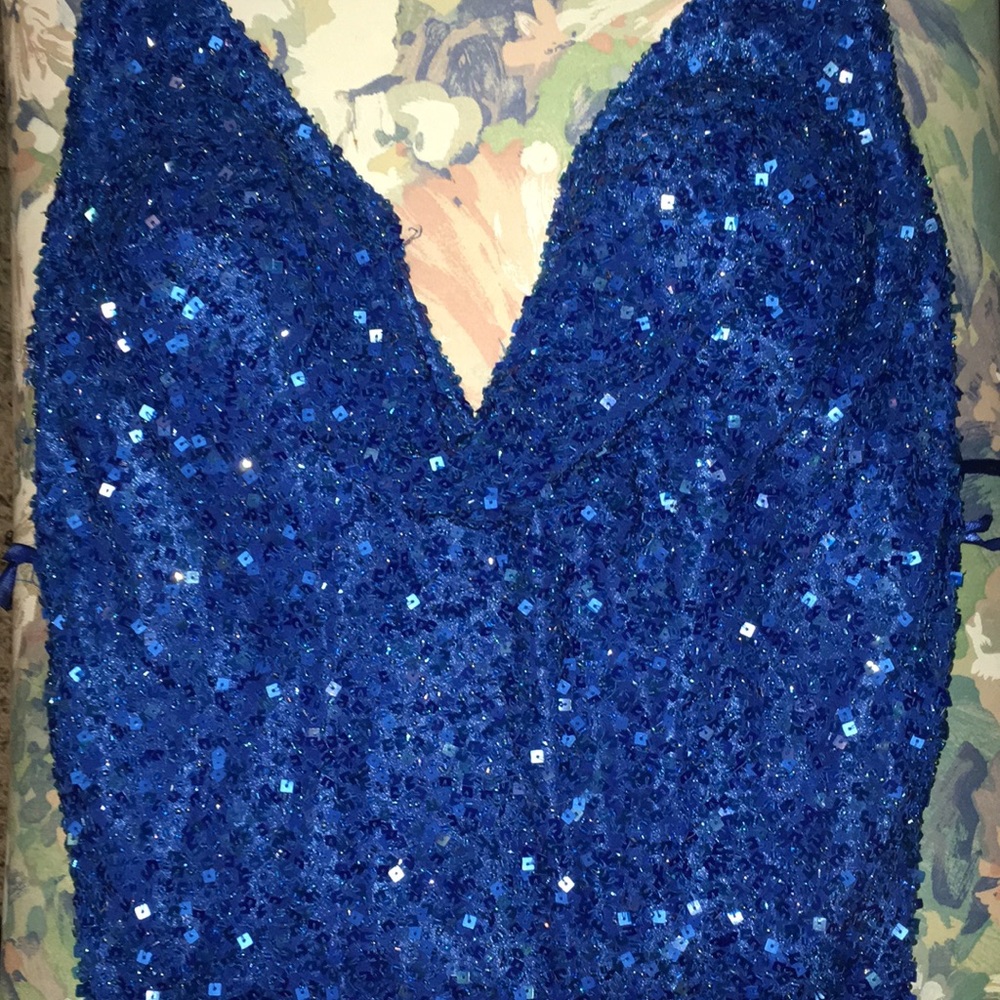 SCALA formal prom gown sequin blue